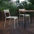thumbnail image 4 of Flash Furniture Nash Commercial Grade Steel Stack Chair, Indoor-Outdoor Armless Chair with 2 Slat Back in Silver, Set of 4, 4 of 13