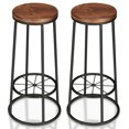 thumbnail image 2 of Lodz Metal Bar Stools, Set of 2, Toasted Barnwood and Black, 2 of 7