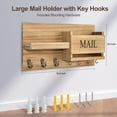 thumbnail image 5 of Bxaolu Key Holder Wall Mount, Wood Key and Mail Organizer for Wall (Drill), 7 Hooks Key Rack for Entryway Hallway Bedroom Farmhouse Home Decor (Khaki), 5 of 9