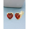 thumbnail image 2 of JEWELEXCESS 3.40 CTW Genuine Garnet Heart Earrings in Sterling Silver, 2 of 5