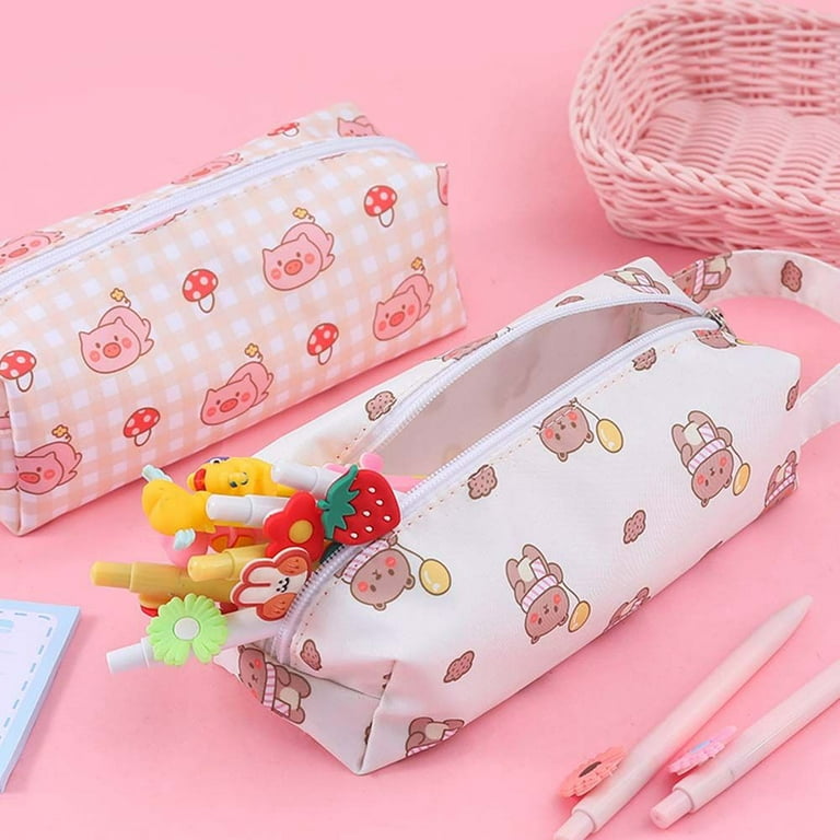 Pencil Case Korean School Supplies Kawaii Pencil Bags Random Broochs Pen  Case Trousse Scolaire For Girls School Pencil Cases
