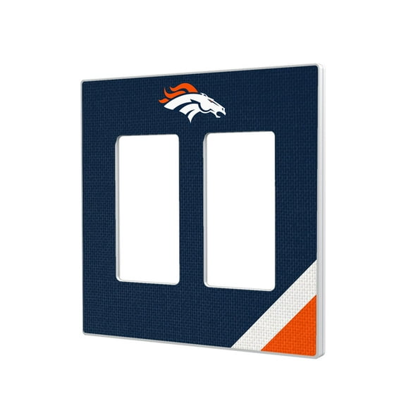 Denver Broncos Diagonal Stripe Double Rocker Light Switch Plate