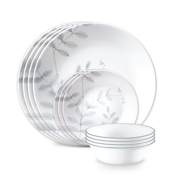 Corelle Flowing Fern 12-Piece Glass Dinnerware Set (Service for 4)