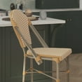 thumbnail image 6 of BizChair Set of 2 Stackable Indoor/Outdoor Bistro 26" High Counter Height Stools, Commercial Grade, Natural/White and Light Natural Finish, 6 of 12