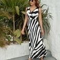 thumbnail image 6 of Stripe Animals Jungle Tiger Pattern White Dress Fashion Boho Beach Long Dresses Female Party Printed Maxi Dress, 6 of 9