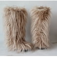 thumbnail image 2 of Gegefur Women's Furry Fluffy Boot Faux Fur Long Snow Boot Knee High Boots Warm Comfortable Outdoor Flat Shoes, 2 of 6