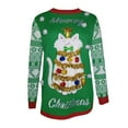 thumbnail image 4 of Aboser Women's Cute Ugly Christmas Sweater Funny Sequined Cat Knitted Tops Trendy Coloured Ribbon Pullover Sweaters with Christmas Balls, 4 of 7