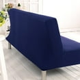 thumbnail image 4 of RYXXX Machine Washable Polyester Armless Sofa Slipcover, Dark Blue, 4 of 6