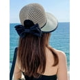 thumbnail image 6 of CoCopeaunts Women's Straw Bucket Hats Beach Sun Hats UV Protection Cute Straw Fisherman Hats Bow Breathable Summer Vacation Rain Hats, 6 of 8