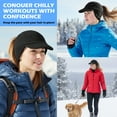 thumbnail image 6 of AYAMAYA 1Pack Women's Fleece Ponytail Hat with Drop Down Earflap, Stretchy Warm Winter Hat with Ponytail Hole for Running Hiking, Black, 6 of 10