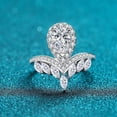 thumbnail image 1 of Anillo de plata S925 Simulación de mesón de moda con personalidad para mujer Propuesta de diamante en forma de anillo de bodas con diamantes mosant, 1 of 5