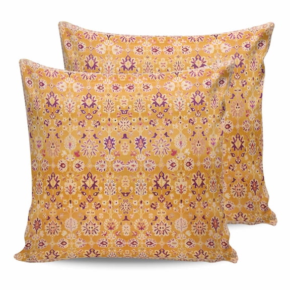 Outdoor Pillow Covers Pack of 2, Retro Orange Southwest Ethnic Style Waterproof Throw Pillowcase Cushion Cases, Boho Abstract Pattern Decorative Pillow Cover for Couch Sofa Home Bed Patio