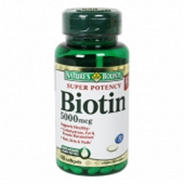 Nature's Bounty Biotin Supplement 5000 mcg Strength Softgel 60
