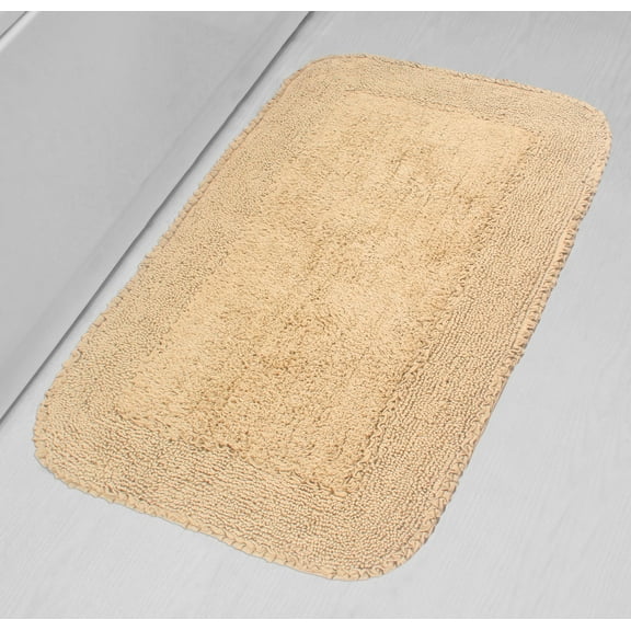 Home Weavers Radiant Collection 100% Cotton Bathroom Rugs Set, Machine Washable Rug, Soft and Absorbent bath Rug, Kitchen Mat, Bath Mat Set, Bath Floor Mat Non Slip, 24"x40" Rectangle, Linen Rug