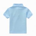 thumbnail image 5 of NIEWTR School Uniform Polo Shirts for Boys Button Closure Short Sleeve Tops Classic Fit Casual Shirts（Sky Blue,4-5 Years), 5 of 9