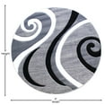 thumbnail image 7 of Flash Furniture Athos Round Contemporary Black, White, Grey Area Rug, 5' x 5', 7 of 7