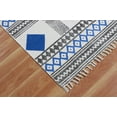 thumbnail image 6 of Casavani - 9'x9' Handblock Printed Blue Cotton Dhurrie Moroccan Square Area Rugs for Dining Room, 6 of 6