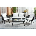 thumbnail image 5 of SAFAVIEH Belmi Outdoor Patio 4 Piece Conversation Set, Grey/Beige, 5 of 5