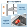 thumbnail image 4 of Freestanding Small Stainless Steel Utility Sink 23"x19" Single Bowl with Hot & Cold 360° Swivel Faucet, Adjustable Feet, Five S Hooks Garage, 4 of 7
