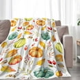 thumbnail image 6 of Fall Blanket Pumpkin Throw Blanket, Autumn Leaf Harvest Farmhouse Soft Warm Cozy Blanket, Fall Throw Blanket for Couch Sofa Bedroom Chairs 50 X 60 Inch, 6 of 6