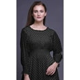 thumbnail image 5 of Bimba Geometric Ladies Bishop Sleeve Round Neck Ruffle Maxi Smocked WaistÂ&nbsp;Dress-XXX-Large, 5 of 5