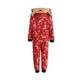 thumbnail image 5 of Family Christmas Pajamas Elk Snowflake Printing Long Sleeve Zipper Hooded Tops + Pants Sleepwear for Mother/Father/Kid, 5 of 10