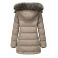 thumbnail image 4 of GGleaf Women's Winter Thicken Coats Warm Snow Jacket with Removable Hood Fashions Long Puffer Jacket khaki XX-Large, 4 of 9