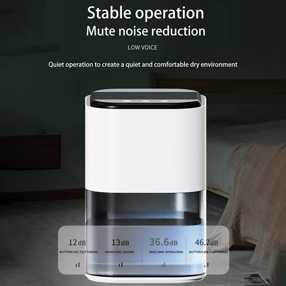 Dehumidifier for Home, 67.6 oz Water Tank, Portable Dehumidifier Quite Operation Auto Shut-Off Colorful LED Light for Room Bedroom, White