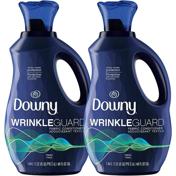 Downy Wrinkleguard Liquid Fabric Conditioner, Fabric Softener, Fresh Scent, 48 Ounce Bottles, 2 Pack