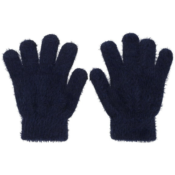 1 Pair Kids Children Winter Plush Gloves Warm Wool Mittens for Boys and Girls