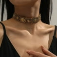 thumbnail image 2 of Vintage Choker Necklace, Victorian Style Concho Ethnic Boho Cameo Metal Collar Necklace for Women Vacation Retro Bohemian Jewelry, 2 of 17