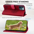 thumbnail image 2 of ELEHOLD Case for iPhone 12 Pro Max, Premium PU Leather Wallet Flip Case Folio Cover with Card Holder Kickstand,Red, 2 of 5