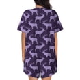 thumbnail image 4 of Womens Pajama Sets With Pocket, moose deer purple Zebra stripes Lounge Sets Short Sleeve Sleepwear PJ Sets for Women, 4 of 6