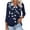 Navy, variant on YUGYXL Casual Collared Shirts for Women 3/4 Length Sleeve Blouses Business Tops V Neck Tunics Print Tshirts Navy XXL