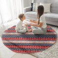 thumbnail image 3 of Red and Blue Christmas Knitted Pattern Round Blanket,Comfortable Soft Flannel Throw Blanket,All Season,Warm Lightweight Blankets for Sofa Bed Couch Living Room Chair 60"x60", 3 of 5