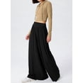 thumbnail image 3 of Women'S Elastic High Waist Casual Lounge Loose Palazzo Pants with Pockets Flowy Fall Long Trousers, 3 of 6