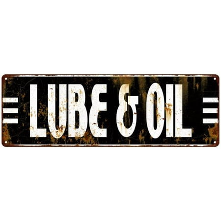 Sign Gas Oil - Lube & Oil Gas Service Station Vintage Metal Sign 6x18 206180069014