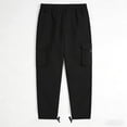 thumbnail image 4 of Mifsaly Mens Cargo Pants Relaxed Fit Jogger Pants with Multi Pockets Comfortable Relaxed Fit Outdoor Work Hiking Bottoms Black,M, 4 of 6