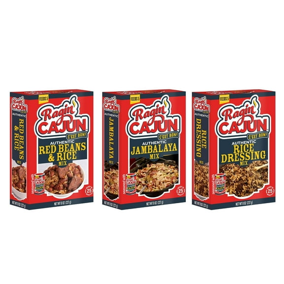 Ragin' Cajun Rice Dinner Party Set - Red Beans & Rice, Jambalaya, Rice Dressing
