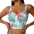 thumbnail image 2 of Lsque Flamingo Printed Women'S Sports Bra, Compression, Moisture Wicking, High-Impact Sports Bra For Women,Supportive sports bra-XX-Large, 2 of 9