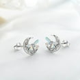 thumbnail image 4 of Midir&Etain White Opal Dragonfly Stud Earrings 925 Sterling Silver Celtic Moon Earrings Irish Celtic Jewelry Gifts for Women, 4 of 8