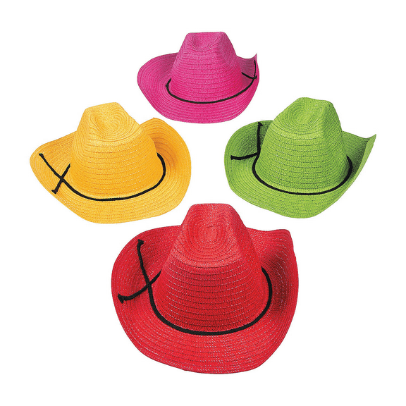 Cowboy Hat - Adult - Asst Colors - Party Wear - 12 Pieces
