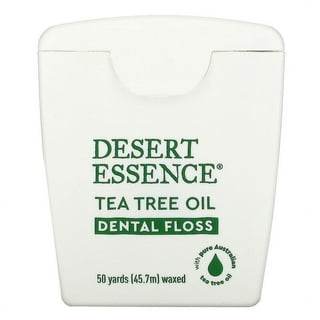 Desert Essence Tea Tree Oil Dental Floss – 50 Yards – Pack of 6 – Naturally  Waxed w/Beeswax – Thick Flossing No Shred Tape – On The Go – Removes Food  Debris