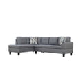 thumbnail image 4 of Irene Inevent 3 Pieces Linen Sofa Set, Modern Linen Sofa and Chaise Ottoman Couch Set for Living Room, Bedroom, Apartment, Office, Grey, 4 of 10
