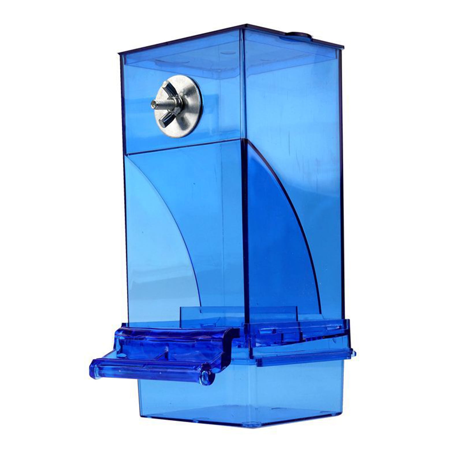 Parakeet Feeder with Perch Automatic Food Dispenser Plastic Container
