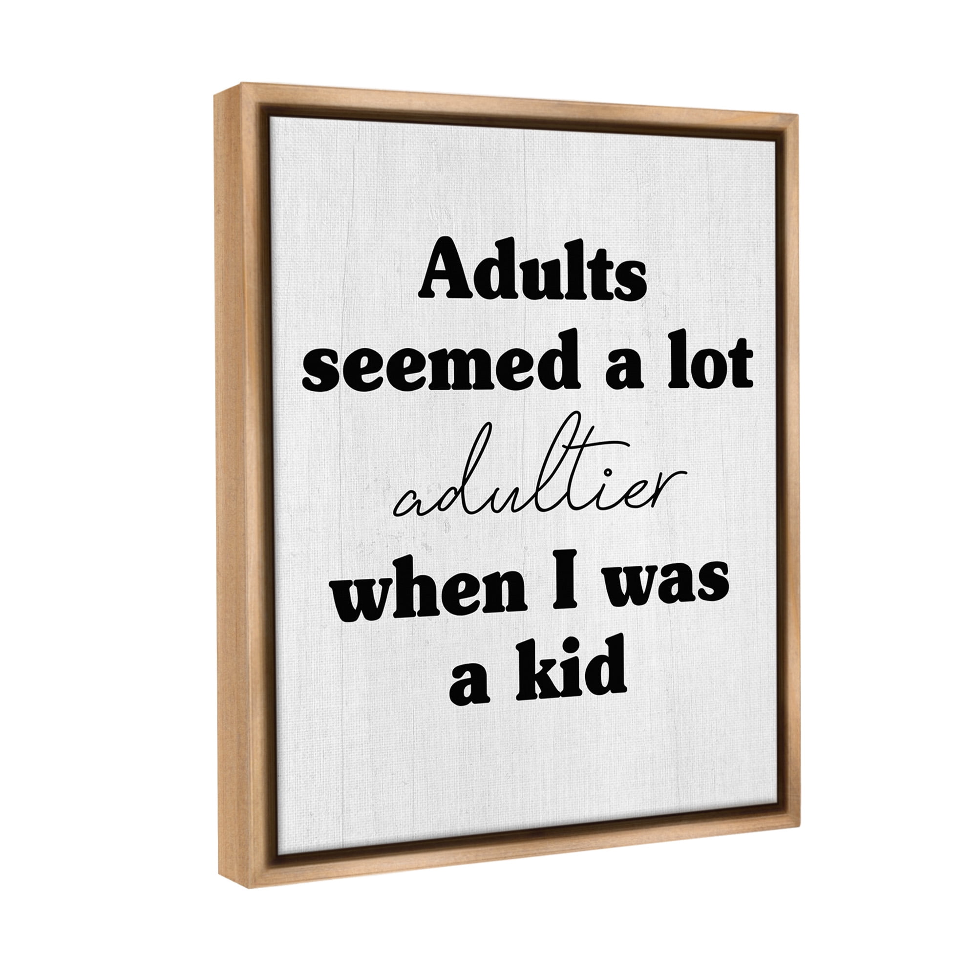 Stupell Industries Sassy Adult Phrase Typography Painting Brown Floater Framed Canvas Art Print Wall Art, 17 x 21