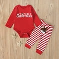 thumbnail image 3 of Otqutp Toddler Baby Boys Girls Pajamas Christmas Deer Romper Striped Pants Outfits Clothes Set for 1 to 7 Years, 3 of 8