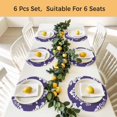 thumbnail image 5 of Purple Boho Round 15 Inch Placemats Set of 4, Vintage Classic Bohemia Flower Textured HeatResistant Non Slip Place Mats for Dining Table, Wipeable Braided Kitchen Table Mats for Housewarming, 5 of 9