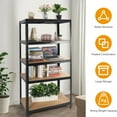 thumbnail image 3 of Miniyam 2000LBS Capacity 5 Tier Laminated Metal Shelving Unit, Adjustable Storage Rack, Black, 3 of 7