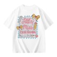 thumbnail image 3 of Arlun Kids Girls First Day of School T-Shirt Little Miss 1st Grade Back to School Short Sleeve Graphic Tee Casual Crew Neck Cute Cartoon Print Casual Tops Classroom Wear 140, 3 of 7